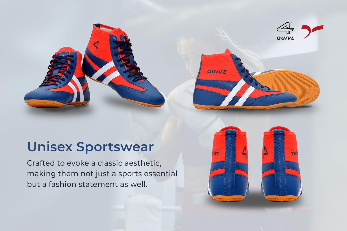 SEGA QUIVE Kabaddi high-top wrestling shoes, red and blue multi-angle sportswear graphic