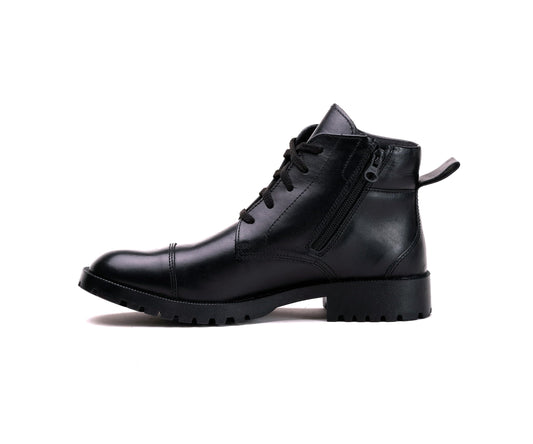 Sega DMS Black Work Shoes Men Genuine Men's lace-ups Leather Work Boots Lightweight Durable Smart Shoes Men's Work & Utility Footwear