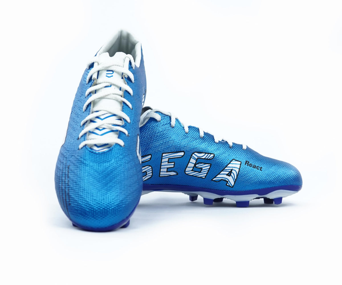 SEGA Lexus blue football boots, angled pair view