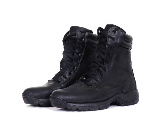 4 WITH QUIVE Sega Combat M-21 Mid-Calf Black Boots Men lace up Leather Comfortable Tactical & Work Boots | Combat Boots | boots for men uk