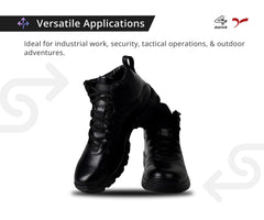 Sega Black Combat 2.O Ankle Boots Original Leather combat boots Non-Slip, Lightweight Safety Shoes Unisex Appeal Ideal for Long Hours Standing Jobs | work boots | motorcycle boots | Security Jobs