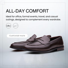 Q&L Perth Vamp Stitch Men’s Penny Loafers – Premium Leather Slip On Shoes for Men, Smart Casual Formal Footwear, | Smart Wear Office | Weddings | Parties | Shoes for Men UK