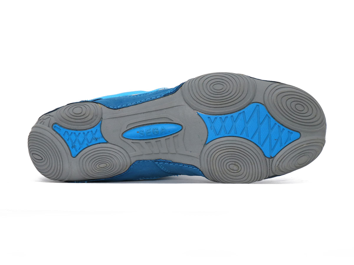 Blue SEGA QUIVE Ring high-top shoe, rubber outsole