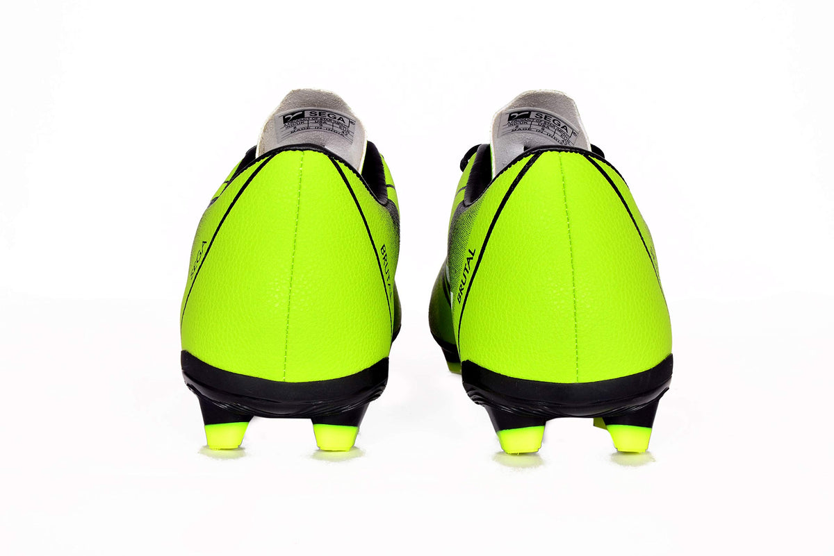 SEGA Brutal football boots, lime rear heel view