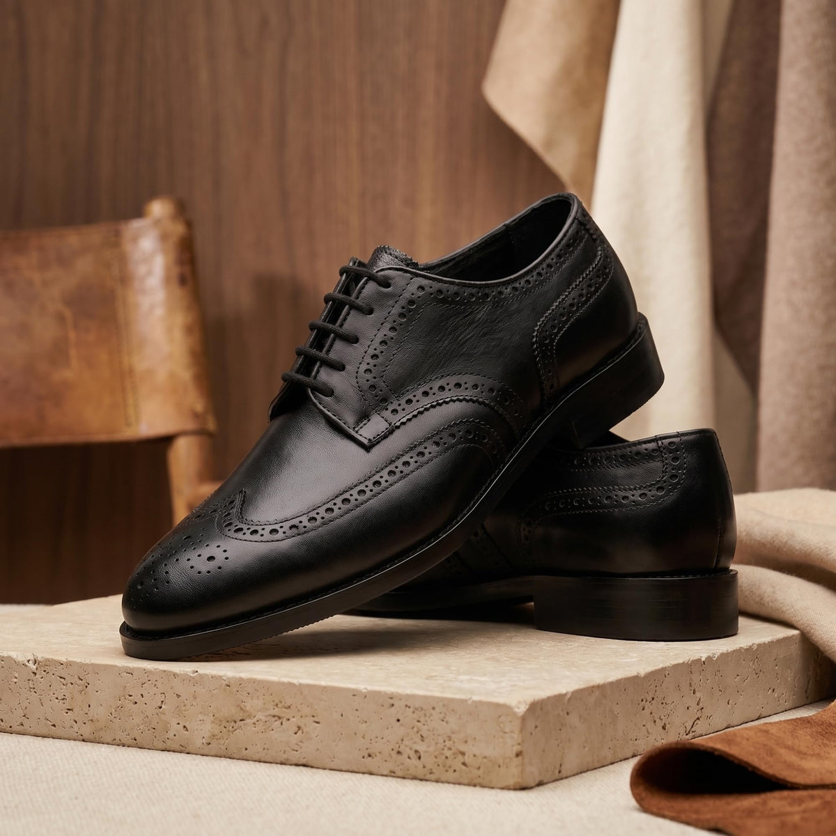 QUIVE London Kensington black leather Derby shoes, alternate view 2