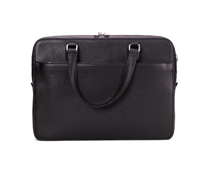 QUIVE London CAVENDISH Premium Calf Leather Laptop Bag in black