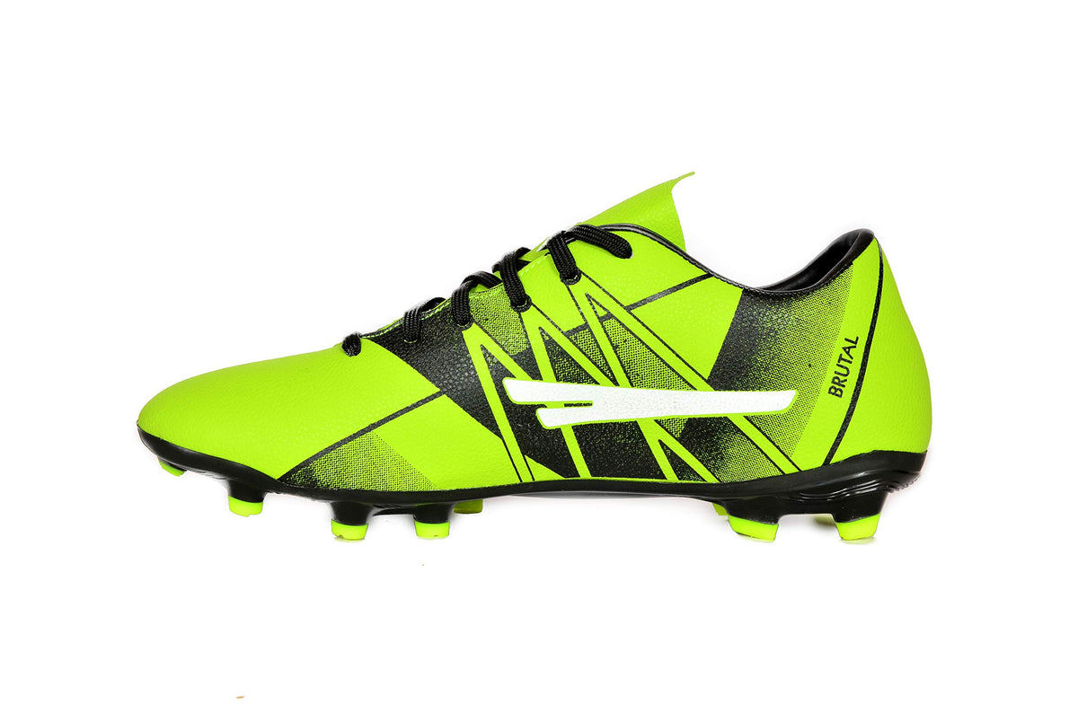 SEGA Brutal football boots, lime left-facing side profile