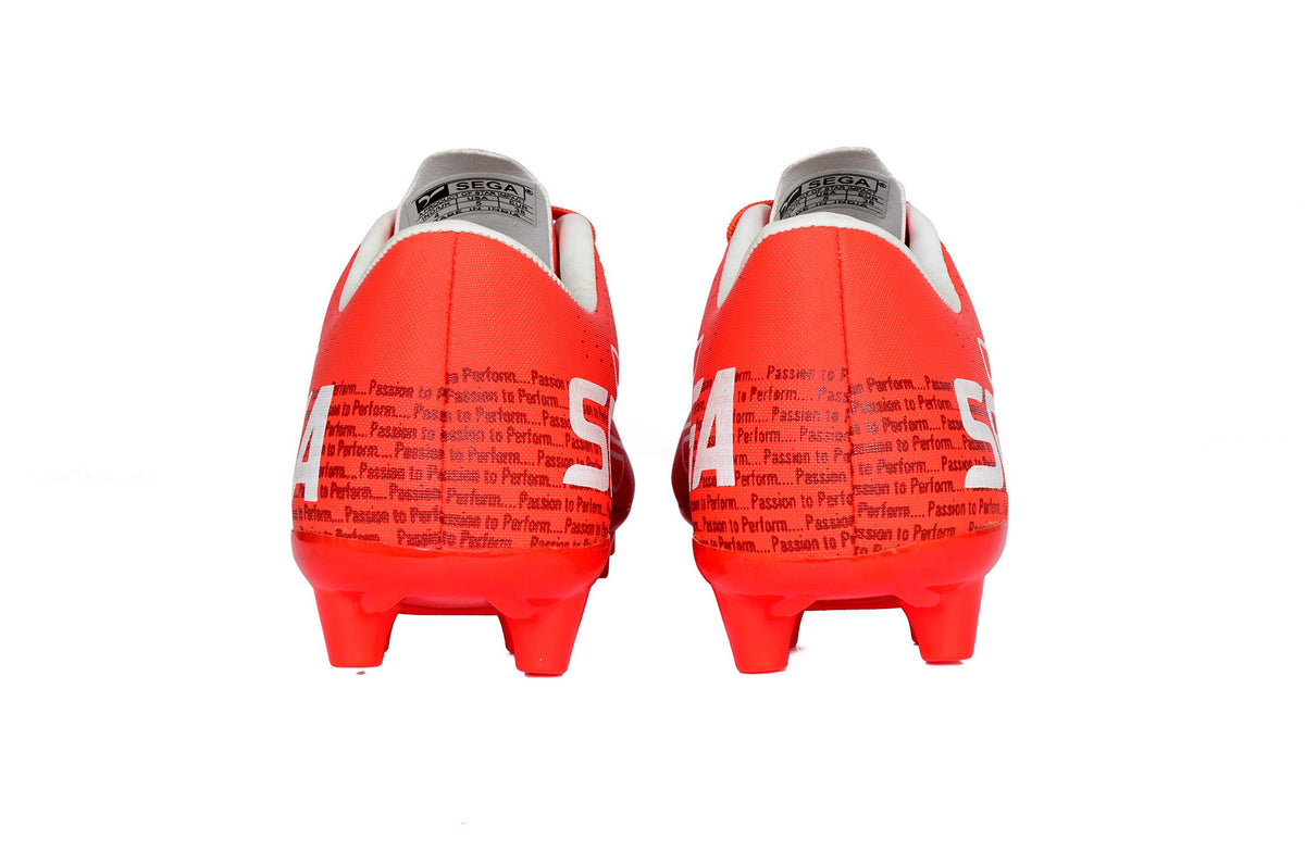 SEGA Cas-7 football boots, red rear heel view