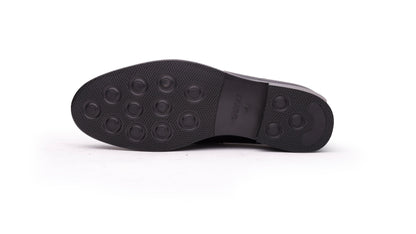Black QUIVE London Bending penny loafer, rubber outsole