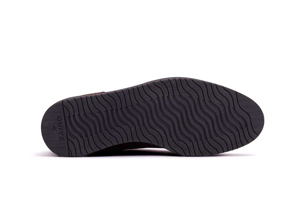 Burgundy QUIVE London Richmond trainer, rubber outsole
