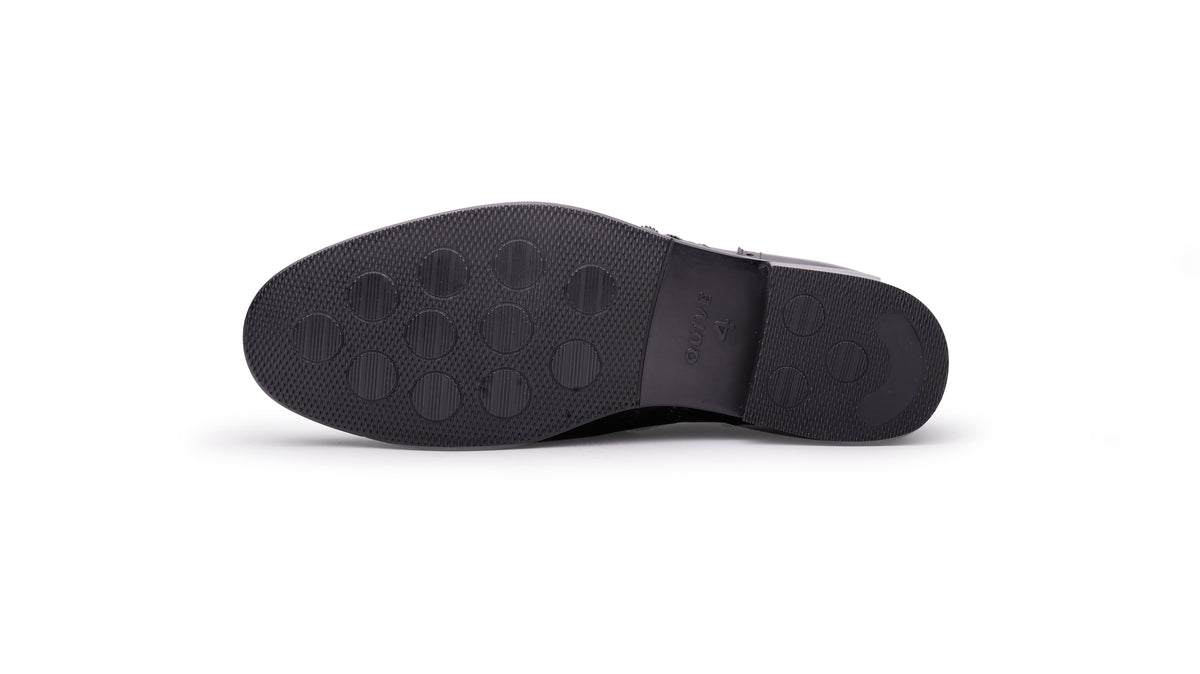 Black QUIVE London Kensington Derby shoe, rubber outsole
