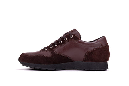 Burgundy QUIVE London Belgravia leather trainer, opposite side profile