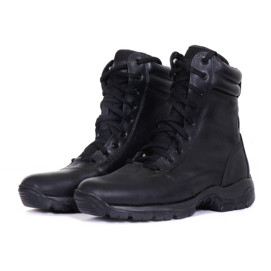 4 WITH QUIVE Sega Combat M-21 Mid-Calf Black Boots Men lace up Leather Comfortable Tactical & Work Boots | Combat Boots | boots for men uk