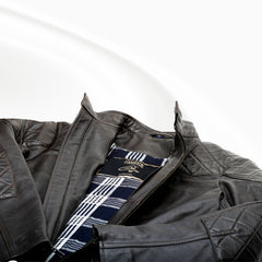 Brown leather jacket a white background
