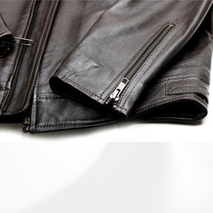 Brown leather jacket a white background