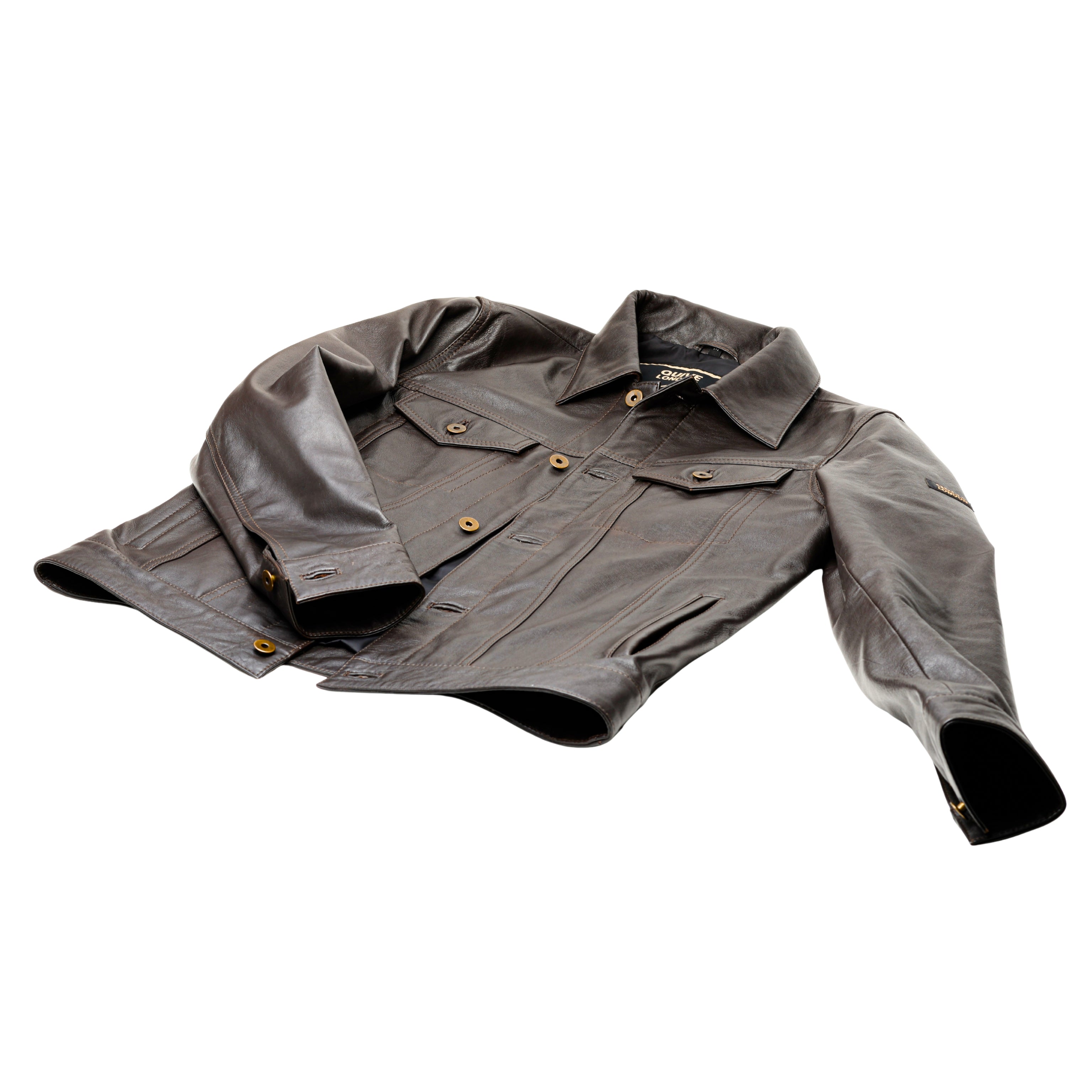 Brown leather jacket premium sheepskin suede