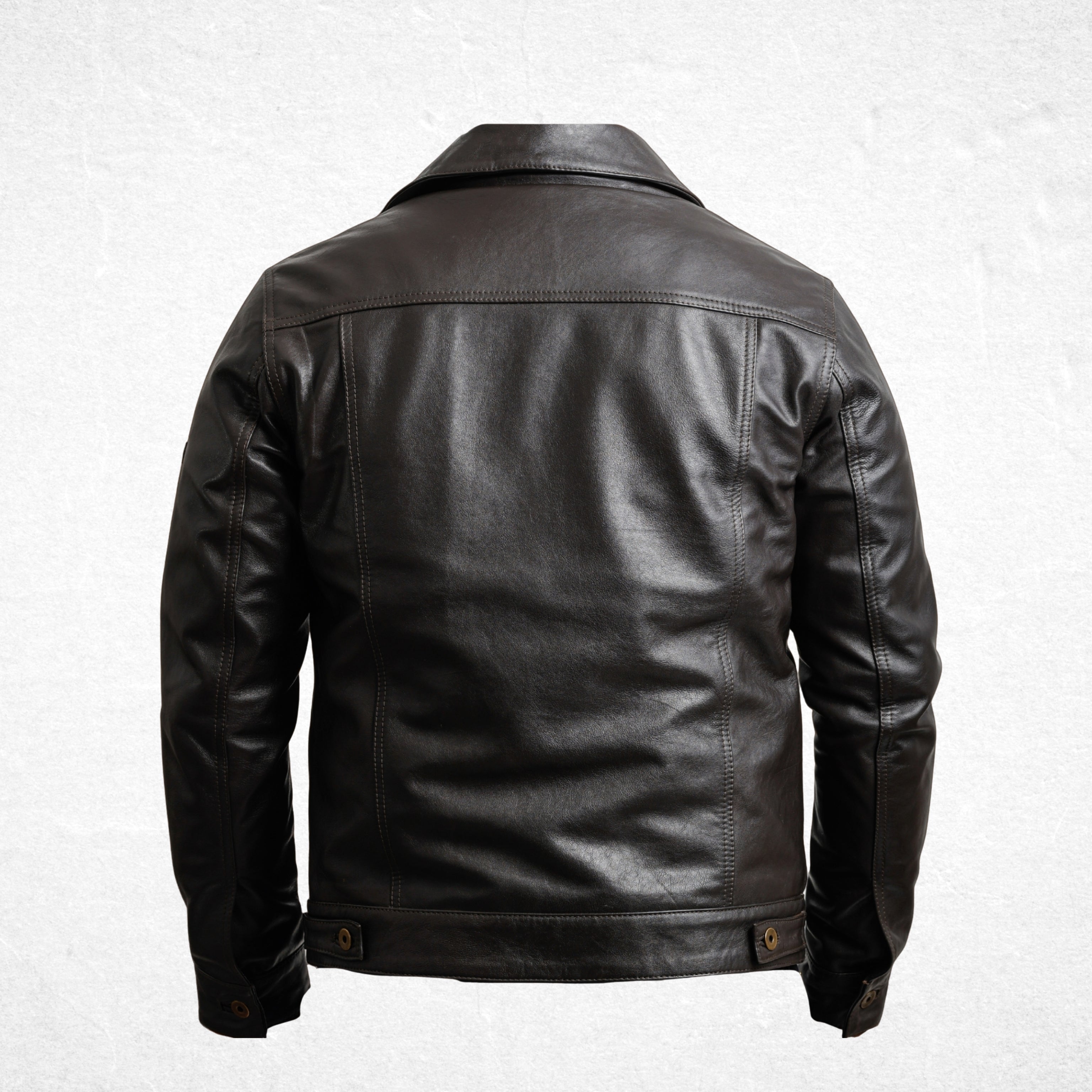 Brown leather jacket premium sheepskin suede