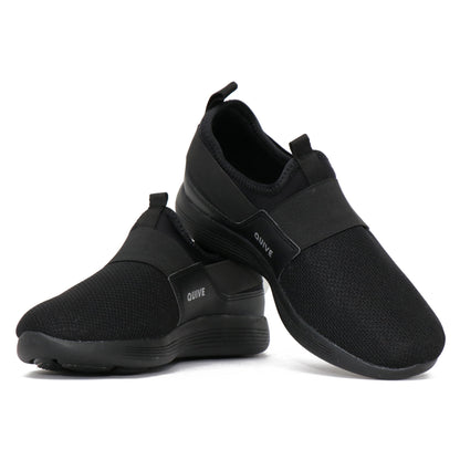 QUIVE Black Walking and Running Trainers Lightweight Sports Shoes Unisex, pair view