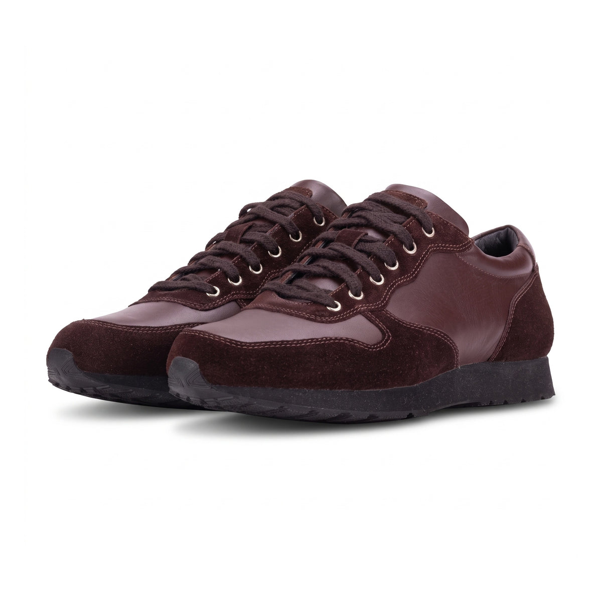 QUIVE London Belgravia Leather Trainers in brown – product view 2