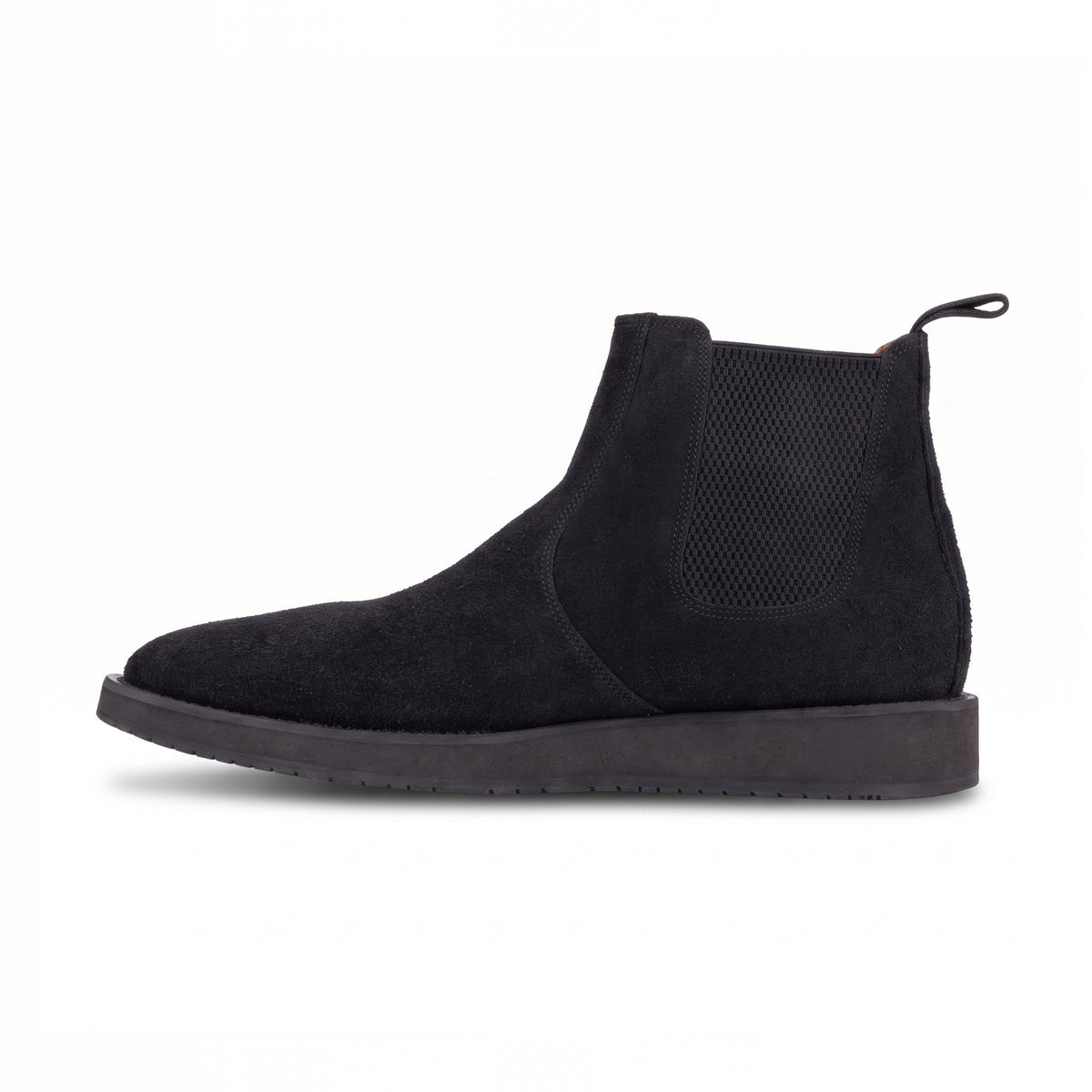 QUIVE London Mayfair black suede Chelsea boots