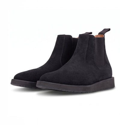 QUIVE London Mayfair black suede Chelsea boots