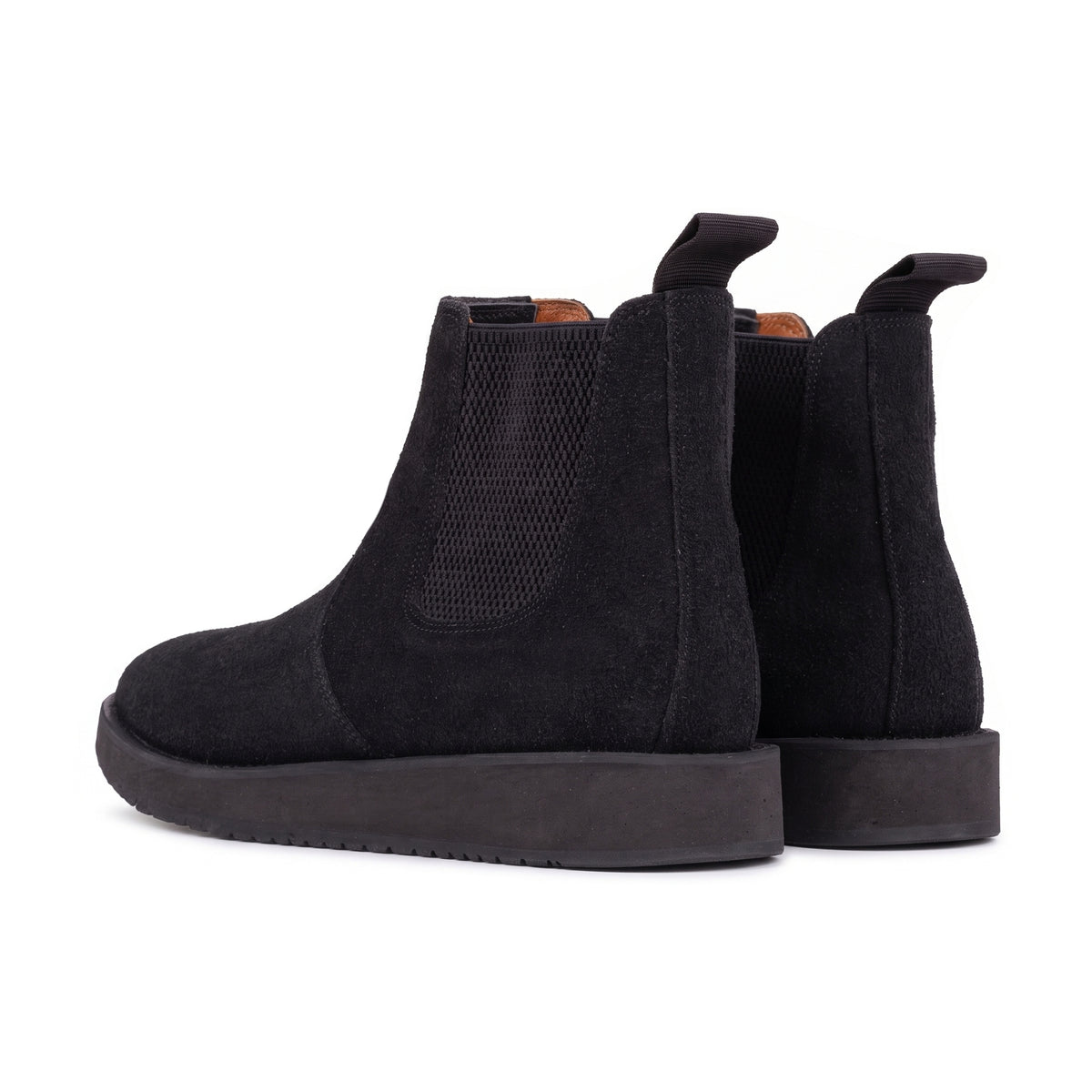 QUIVE London Mayfair black suede Chelsea boots