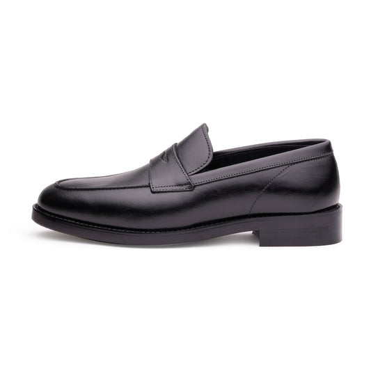 QUIVE London Regent Leather Penny Loafers – Black