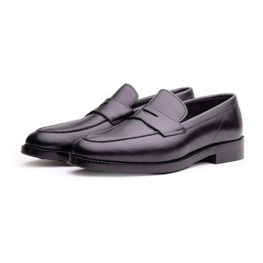 QUIVE London Regent Leather Penny Loafers – Black