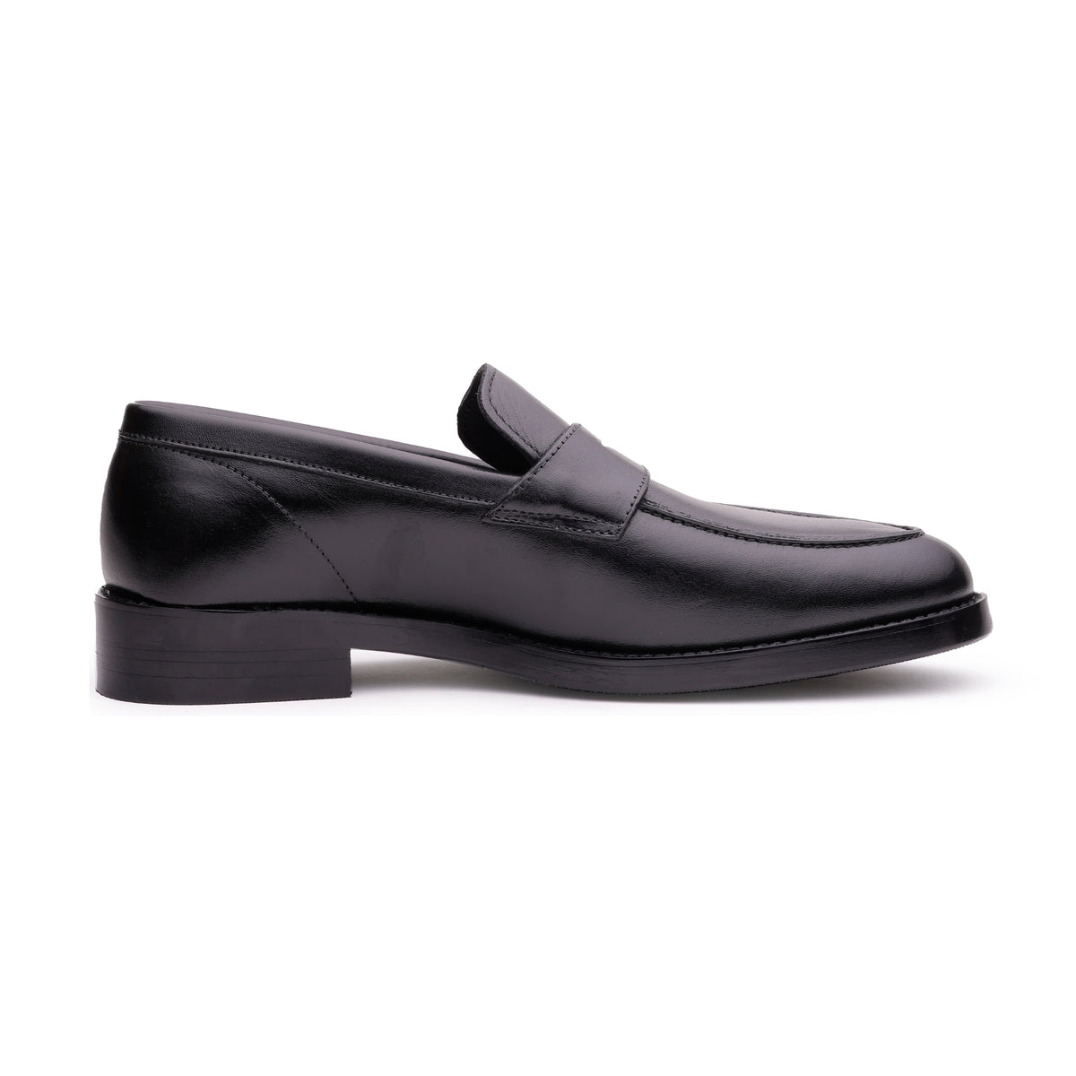 QUIVE London Regent black leather penny loafers