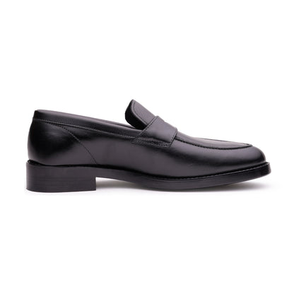 QUIVE London Regent black leather penny loafers