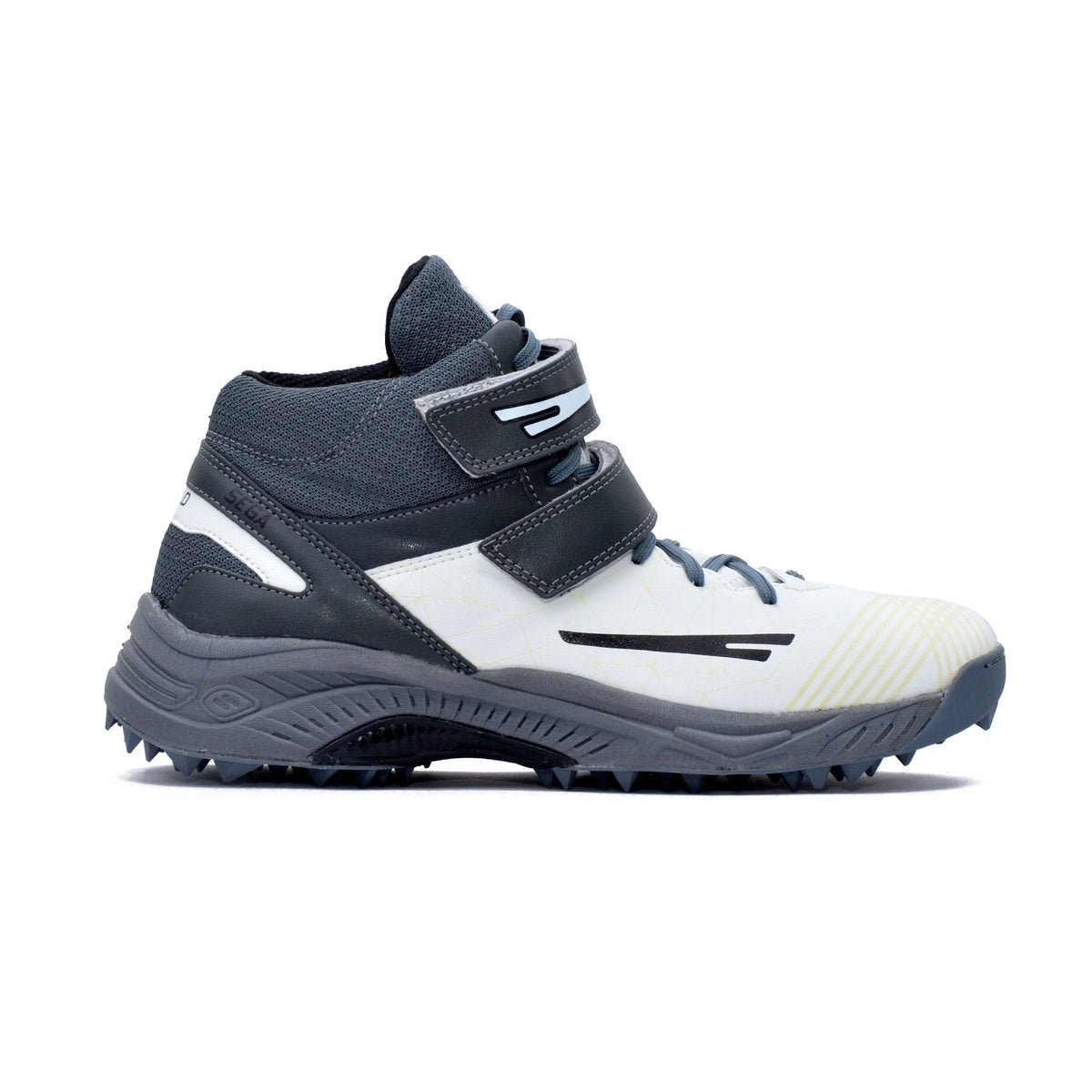 QUIVE SEGA Bold B-40 Cricket Shoes – Moulded Studs in white – product view 3
