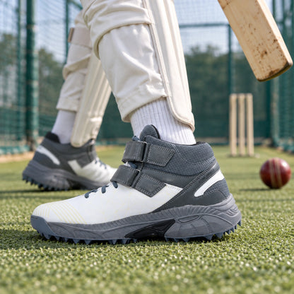 QUIVE Bold B-40 moulded cricket shoes worn during net training