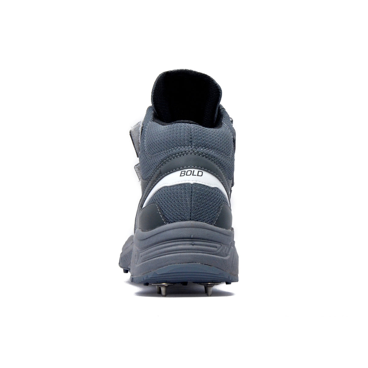 QUIVE SEGA Bold Cricket Shoes – Metal Spikes in white grey – product view 4