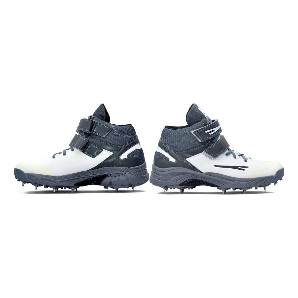 QUIVE SEGA Bold Cricket Shoes – Metal Spikes in white grey – product view 6