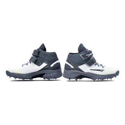 QUIVE SEGA Bold Cricket Shoes – Metal Spikes in white grey – product view 6