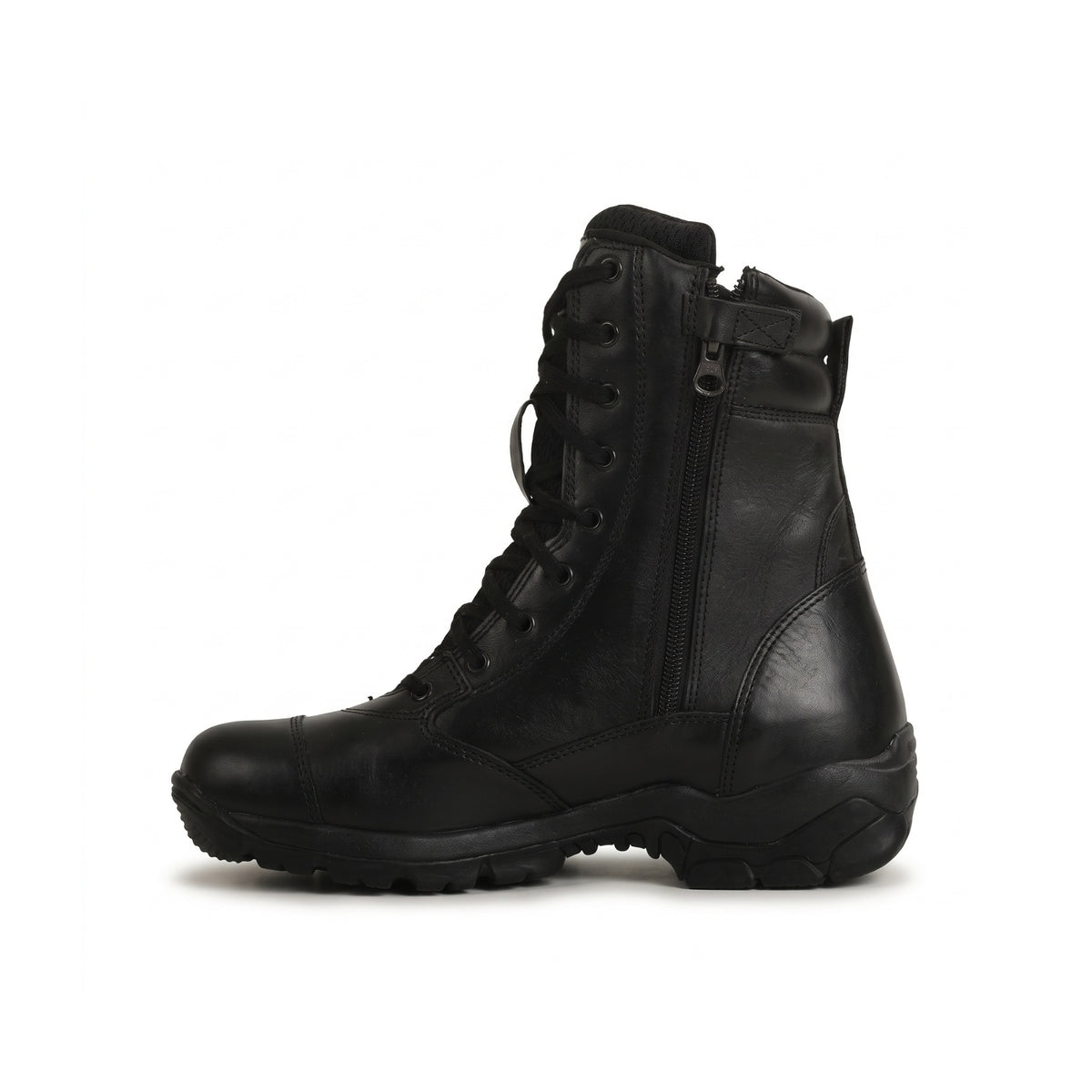 QUIVE SEGA Combat 3.0 Mid-Calf Leather Boots in shiny black – product view 1