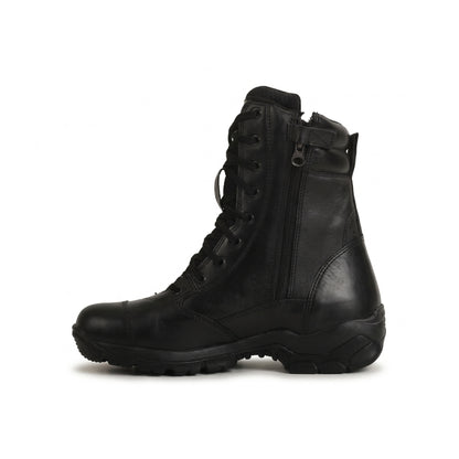 QUIVE SEGA Combat 3.0 Mid-Calf Leather Boots in shiny black – product view 1
