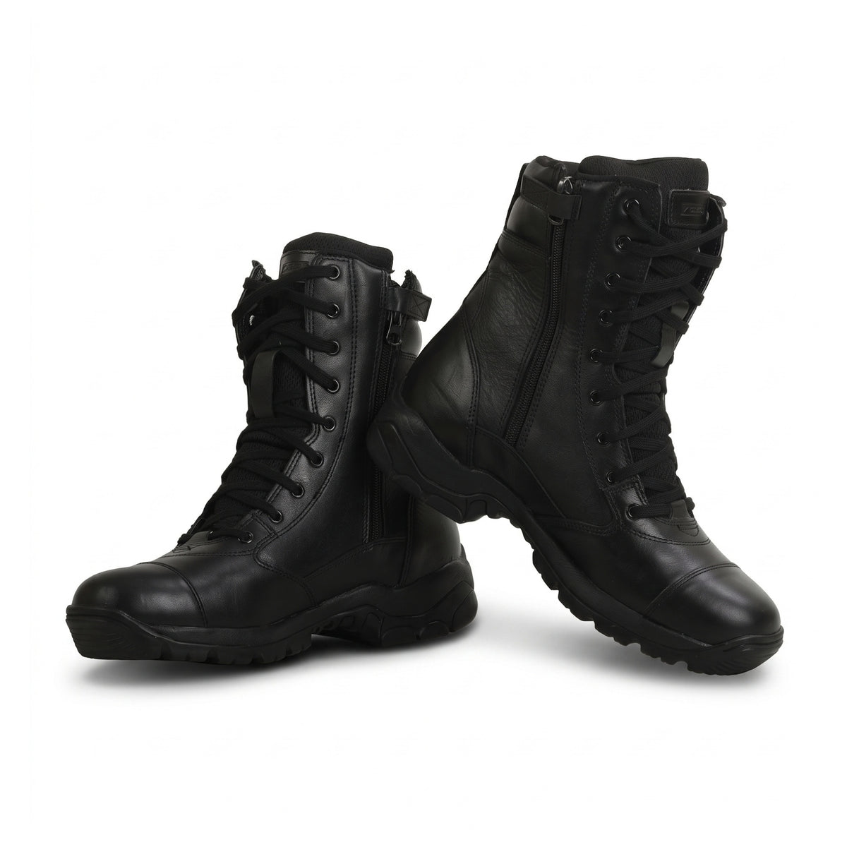 QUIVE SEGA Combat 3.0 Mid-Calf Leather Boots in shiny black – product view 2