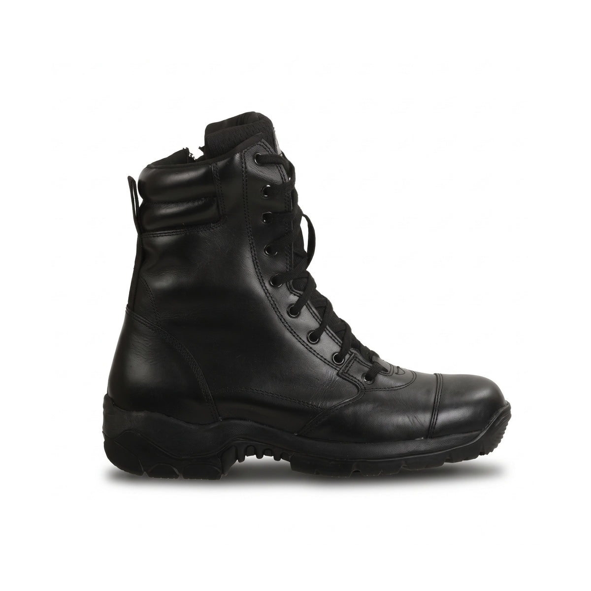 QUIVE SEGA Combat 3.0 Mid-Calf Leather Boots in shiny black – product view 3