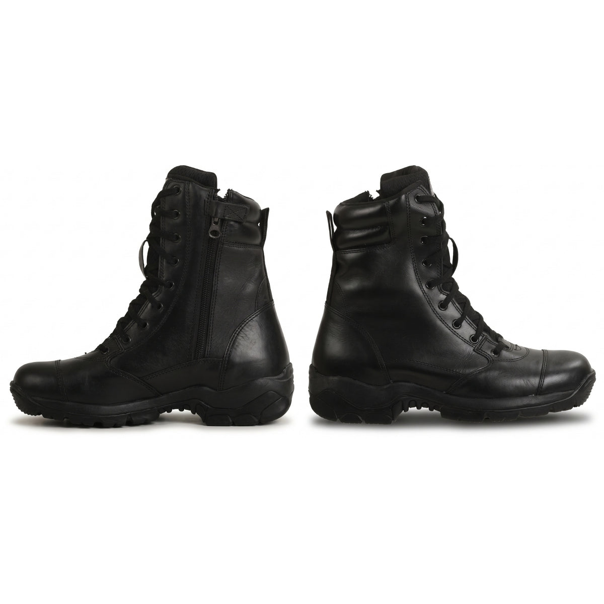 QUIVE SEGA Combat 3.0 Mid-Calf Leather Boots in shiny black – product view 5