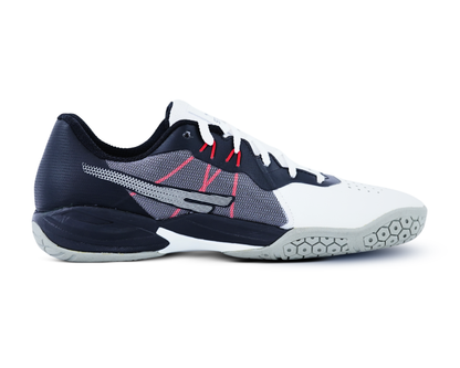 QUIVE SEGA RP24 court shoes, white, black and red pair shown from both sides