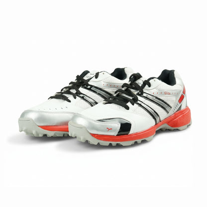 SEGA Glide Cricket Training Shoes in white red – product view 2
