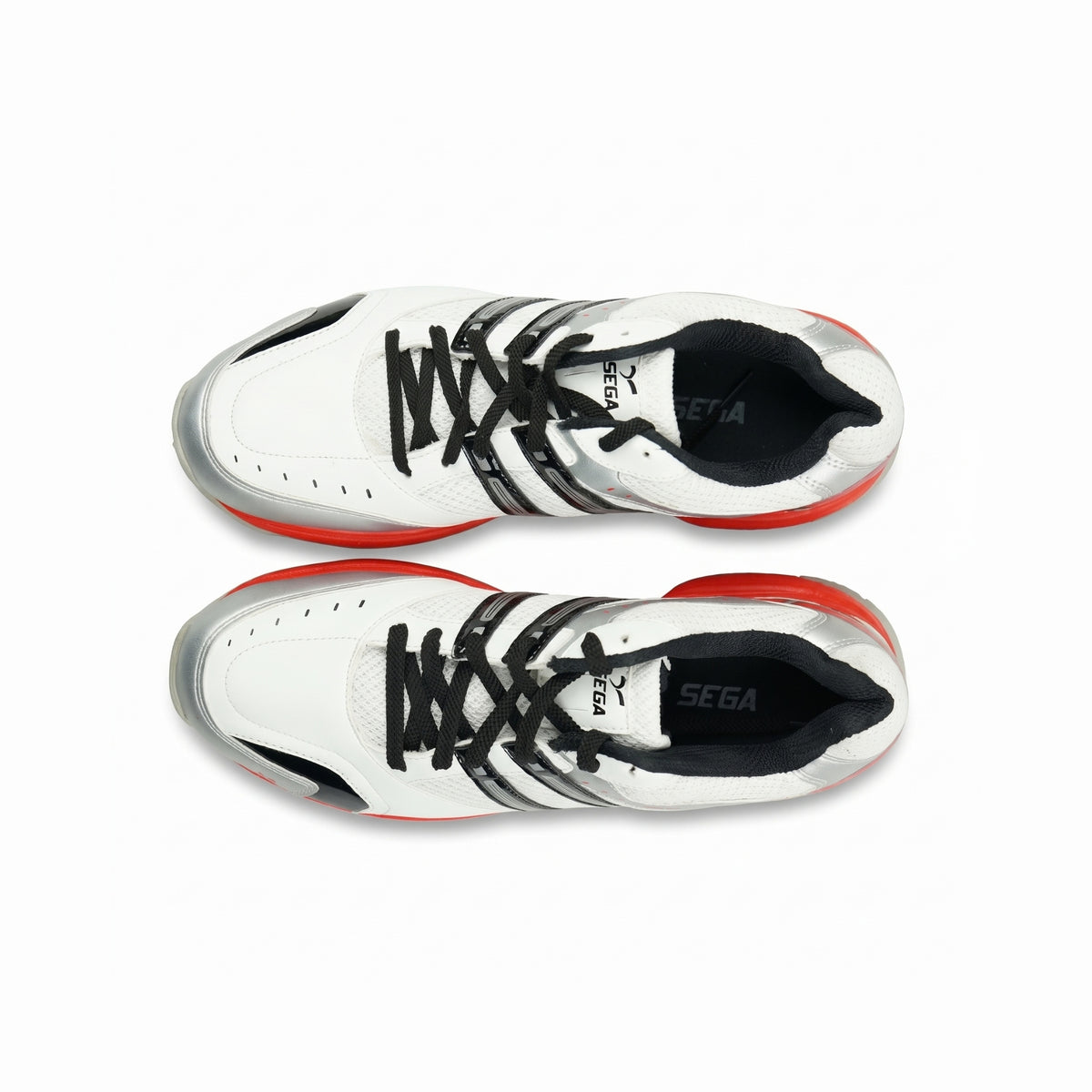 SEGA Glide Cricket Training Shoes in white red – product view 4