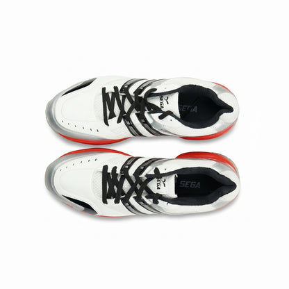 SEGA Glide Cricket Training Shoes in white red – product view 4