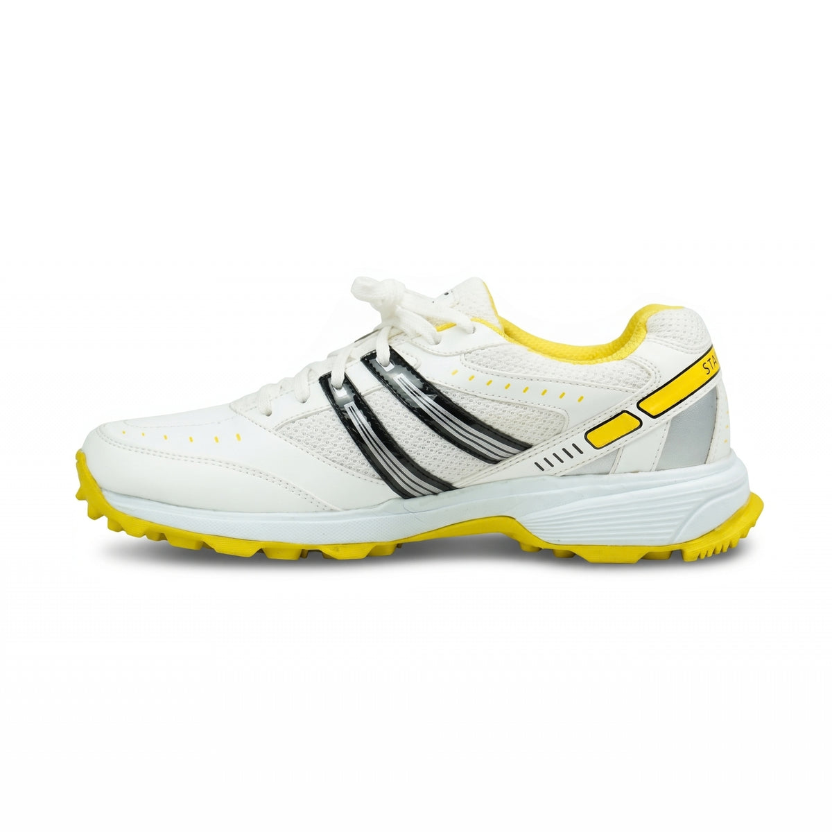 SEGA Glide Cricket Training Shoes in white yellow – product view 1
