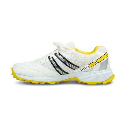 SEGA Glide Cricket Training Shoes in white yellow – product view 1