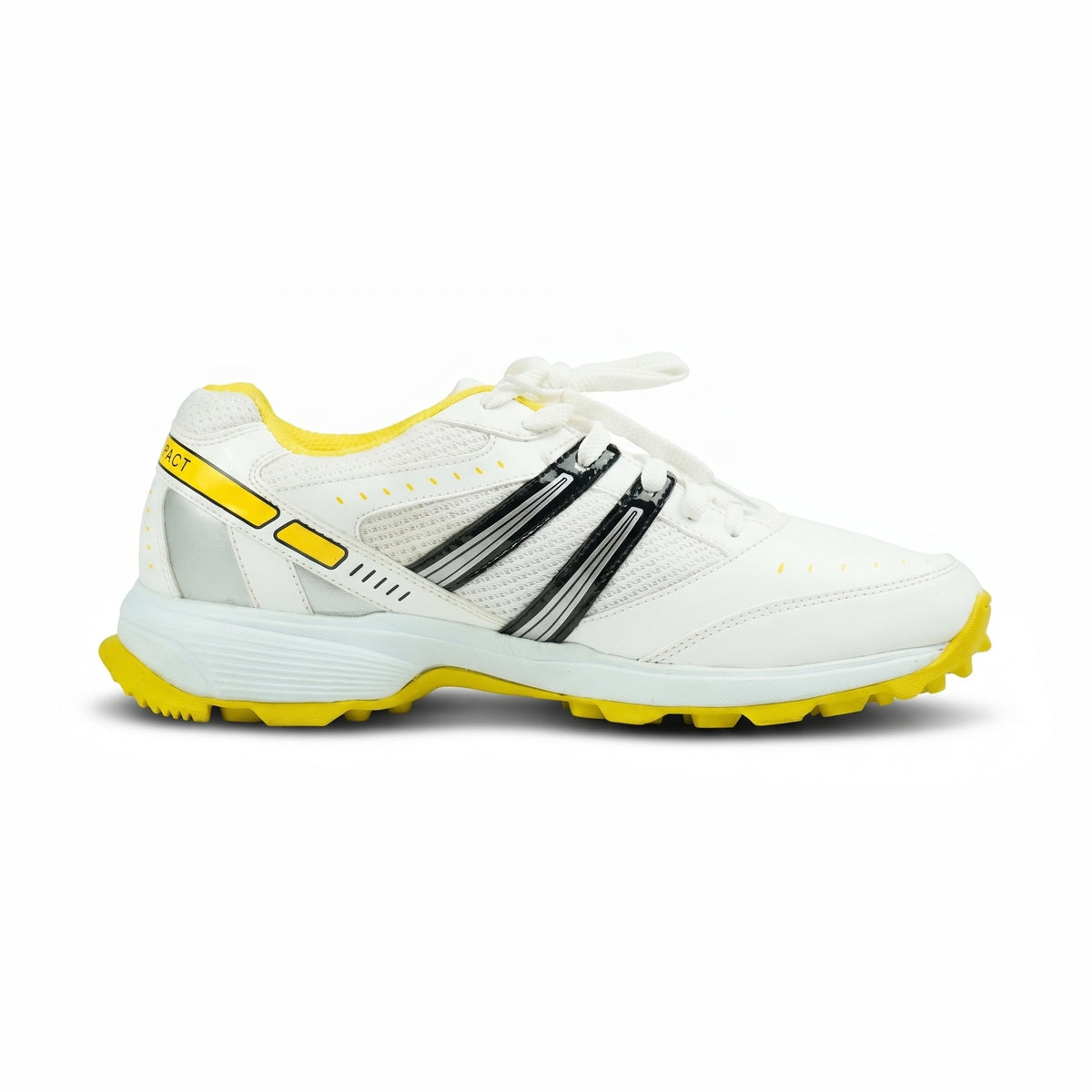 SEGA Glide Cricket Training Shoes in white yellow – product view 3