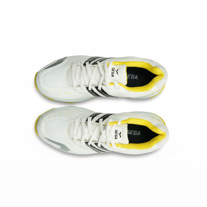 SEGA Glide Cricket Training Shoes in white yellow – product view 4
