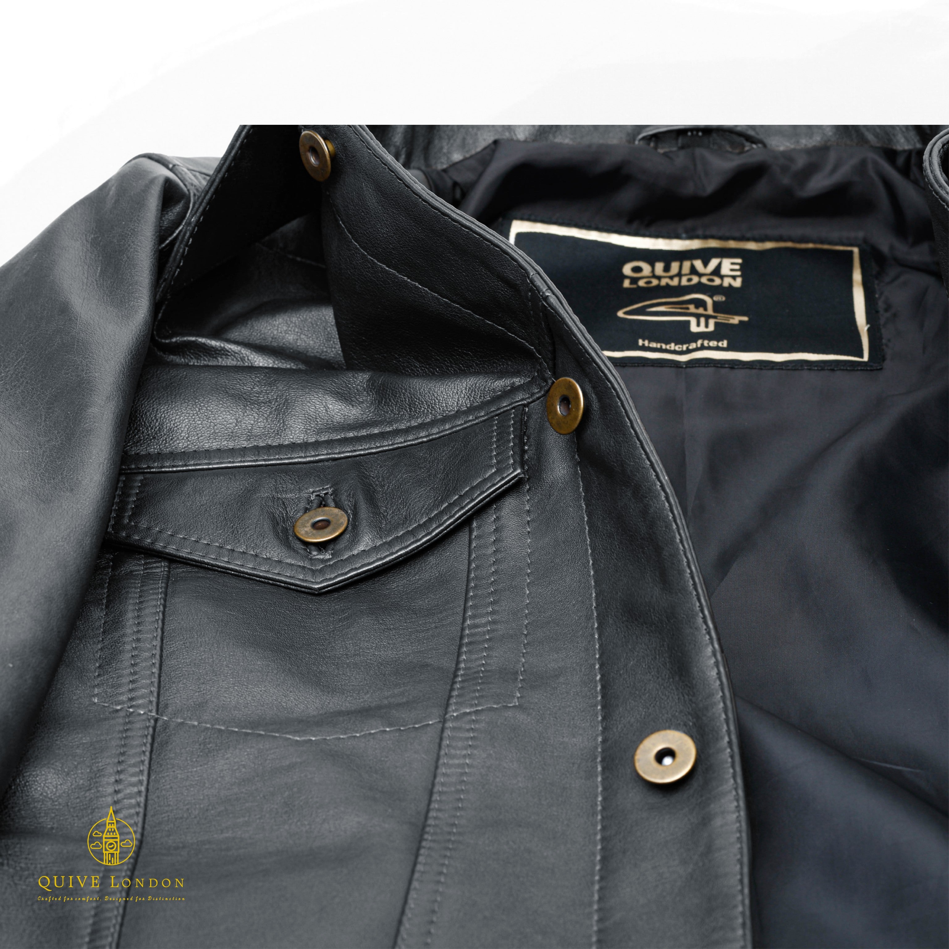 Black leather jacket premium sheepskin suede