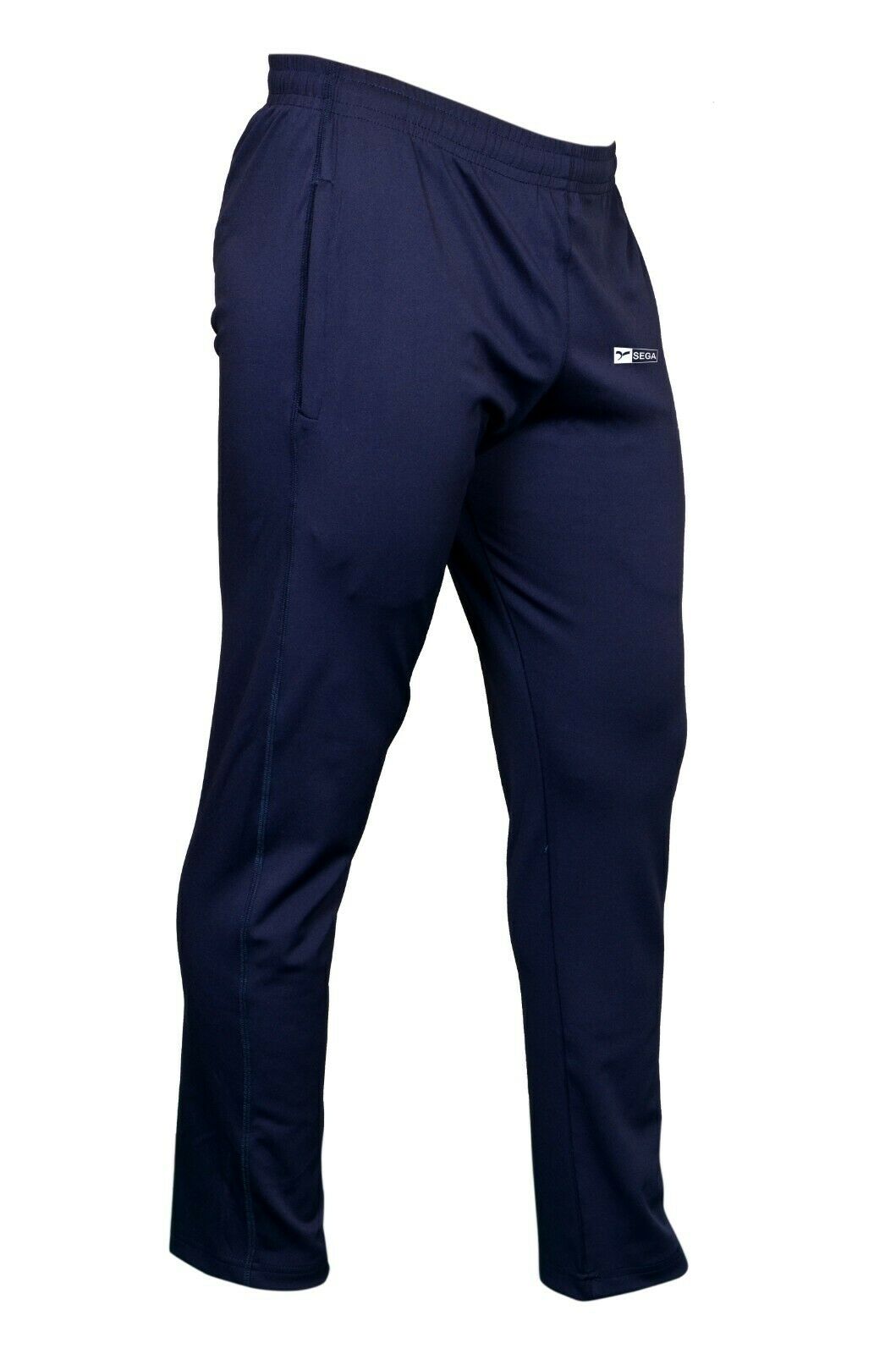 tracksuit bottoms, joggers, men's clothing, fashion, sale, SEGA, blue, clothes for men, summer 2020 collection, cheap tracksuit, bottoms, lower, joggers, cotton, fabric, sports, image is front facing right of blue tracksuit bottoms, 